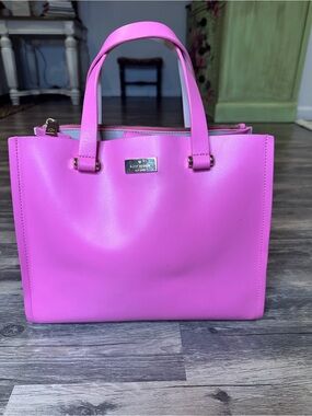 Kate Spade Arbor Hill Kyra Pink Leather Tote Satchel Handbag Purse